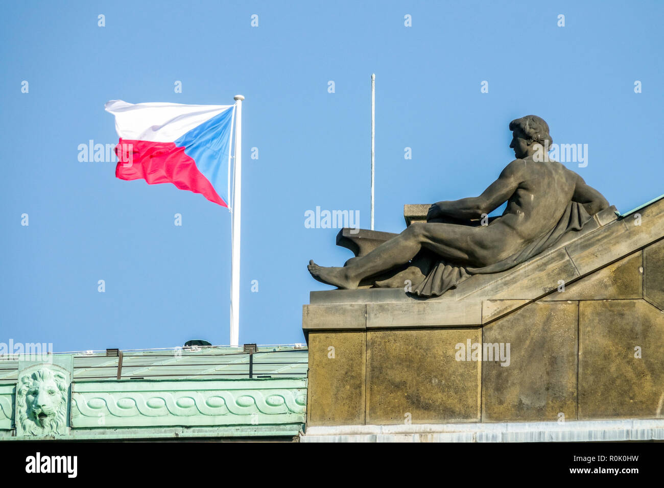 Czech flag pole Stock Photo