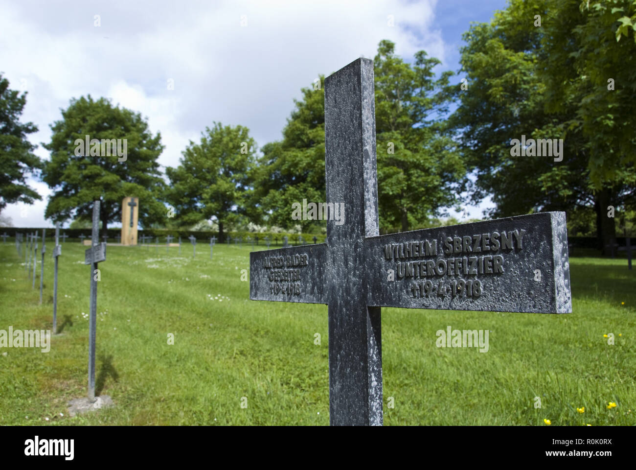 German soldier graves are marked by iron crosses at the Bray sur Somme