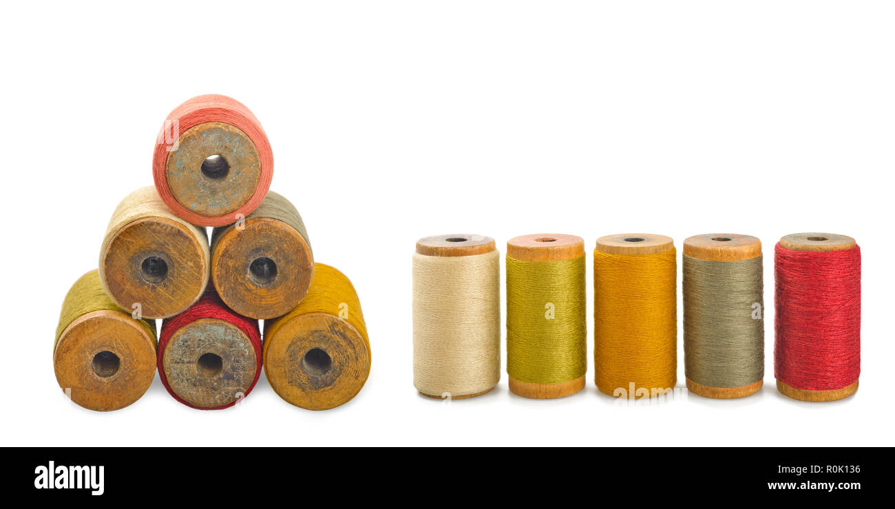 thread spools  isolated on white background Stock Photo