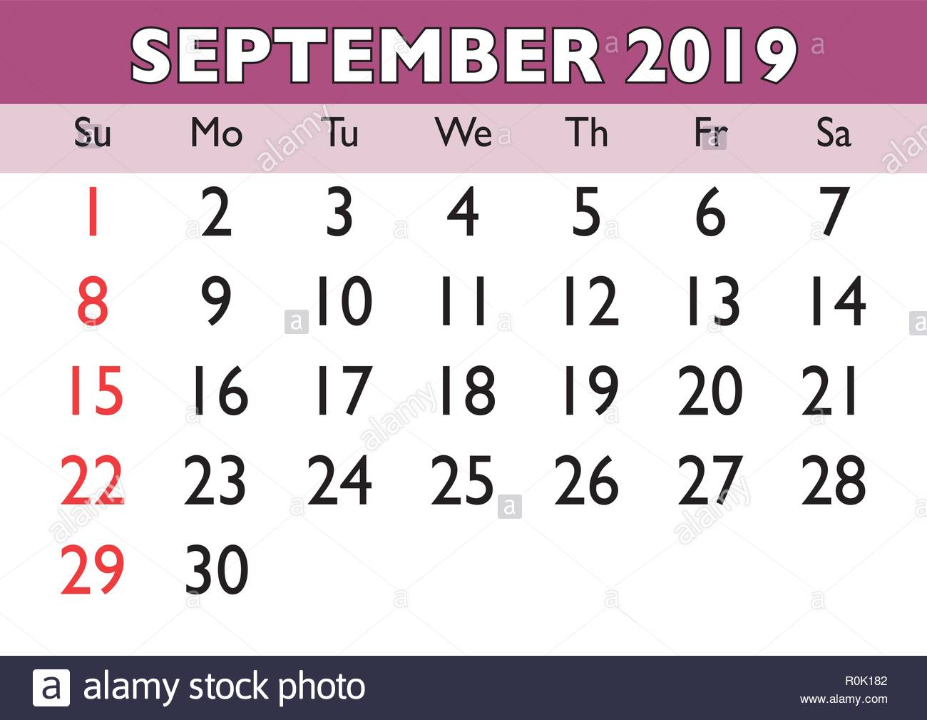 2019 calendar September thirty day period. Vector printable calendar graphic relating to Printable Monthly Calendar September known as 2019 calendar September thirty day period. Vector printable calendar