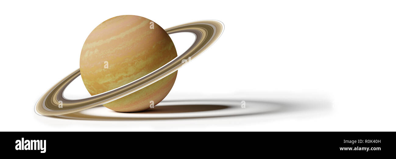 Saturn, isolated on white background Stock Photo