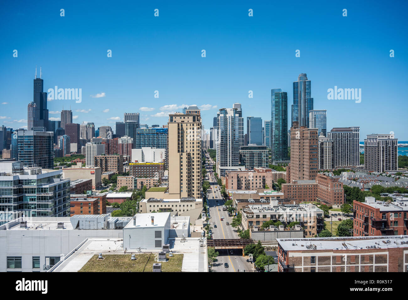 Aerial view of Chicago skyline Stock Photo - Alamy