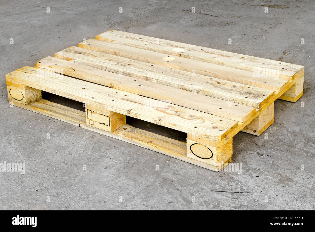 Cargo Wooden Euro Pallet In Standard Dimensions Stock Photo