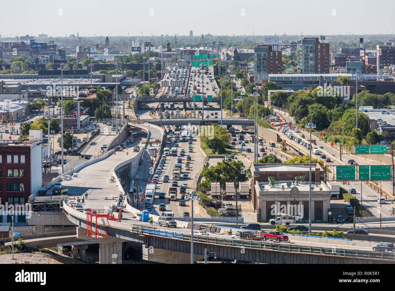 Aerial View Of The Dan Ryan Expressway Stock Photo Alamy