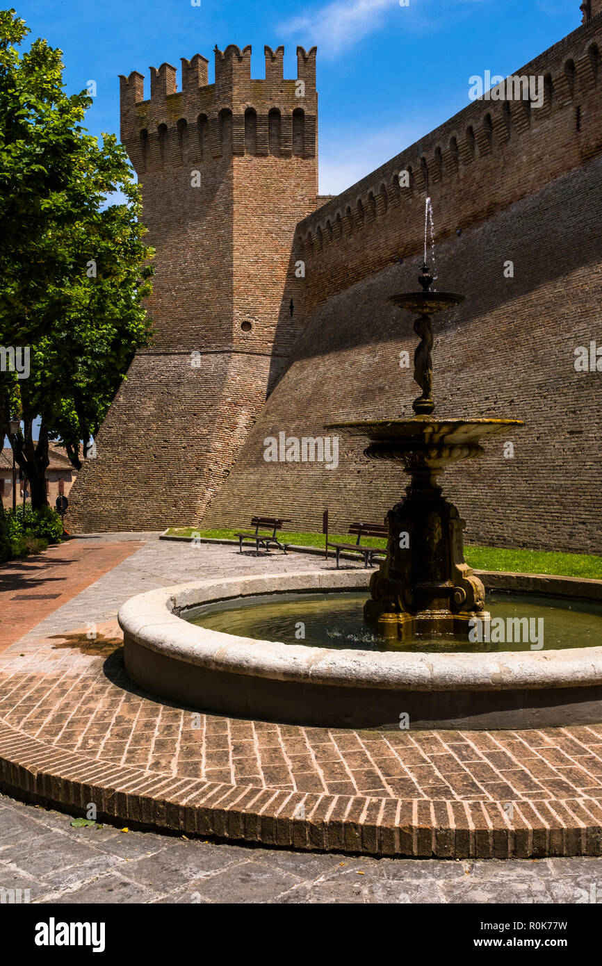 Scenes and details from the charming Italian village of Corinaldo, in the Marche region of Italy Stock Photo