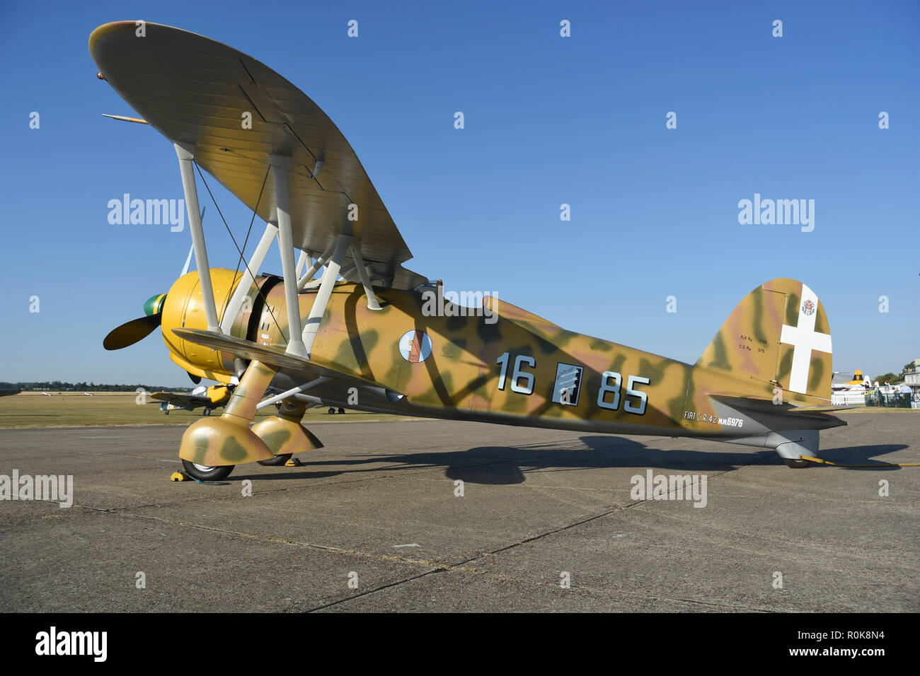 Royal Italian Air Force CR.42 airplane. Stock Photo