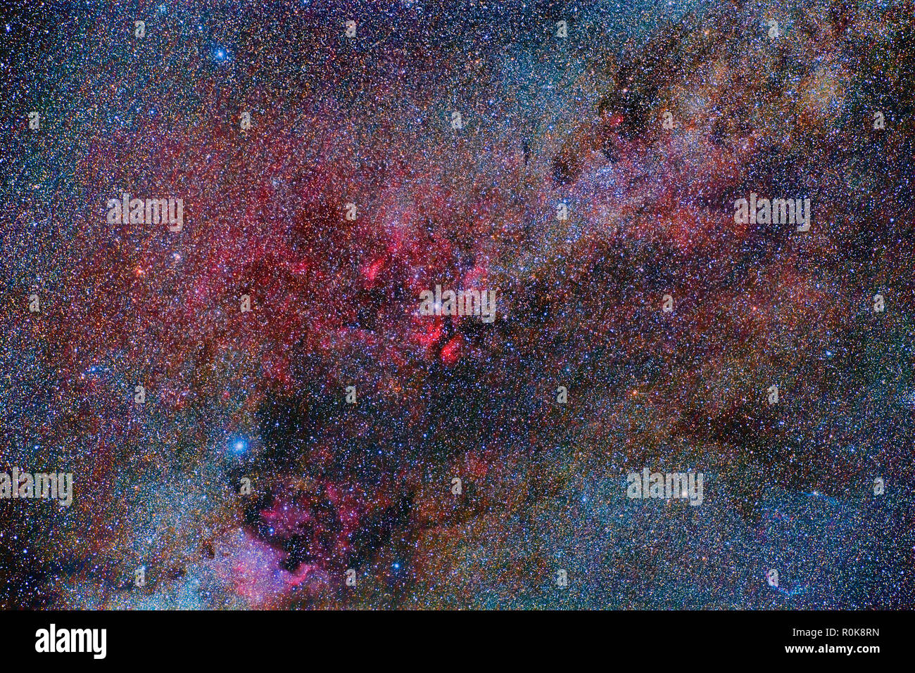 Part of the Milky Way constellation in Cygnus. Stock Photo