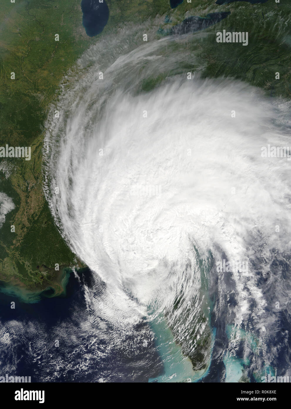 Tropical Storm Irma over southeastern United States. Stock Photo