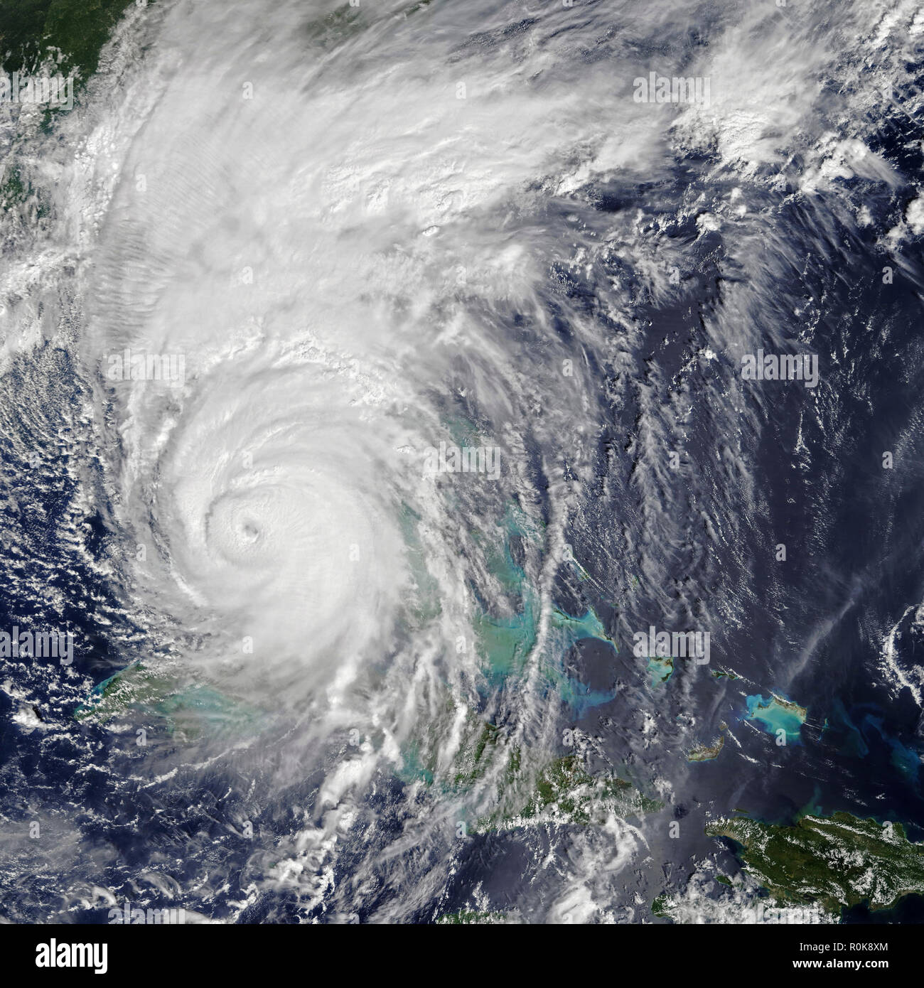 Hurricane Irma passing over the Florida Keys, USA. Stock Photo
