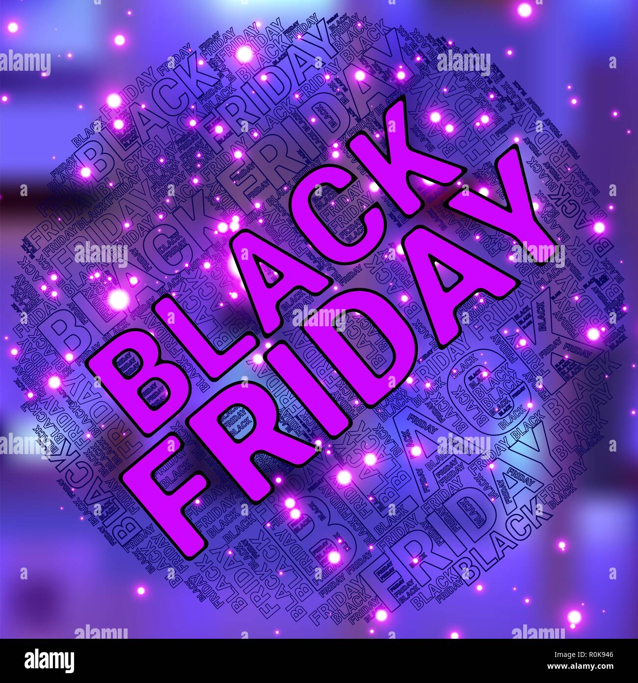 Black Friday Wordcloud. Typography concept. Text cloud.  illustration. Stock Photo