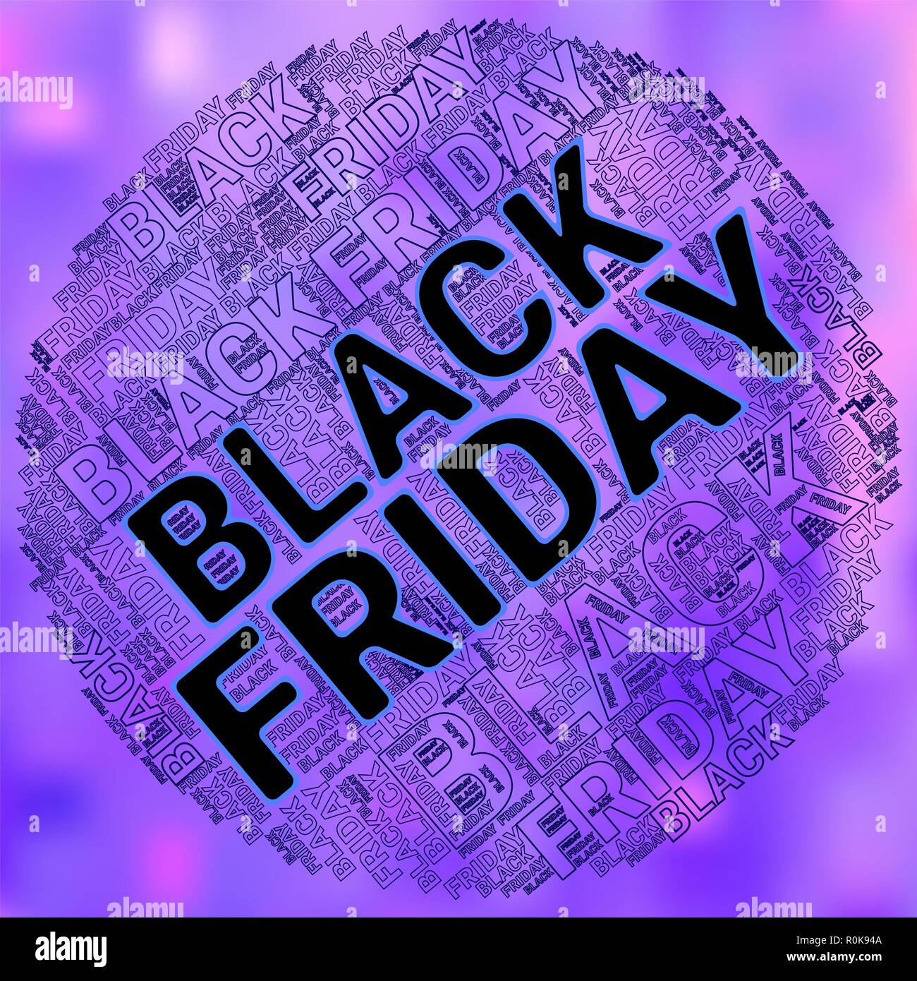 Black Friday Wordcloud. Typography concept. Text cloud  illustration Stock Photo