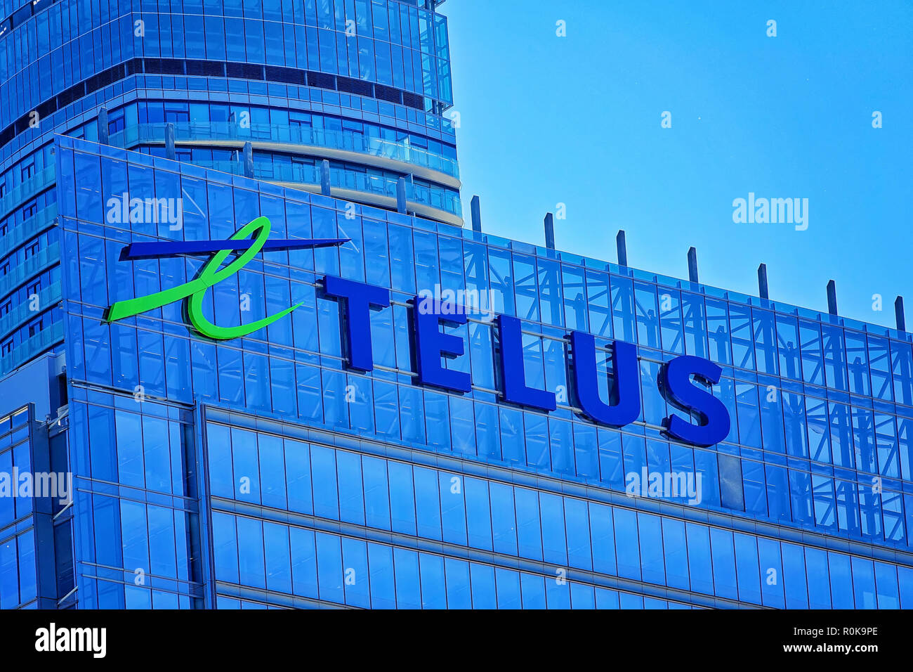 Toronto, Canada26 July, 2018 Telus building facing Ontario lake shore