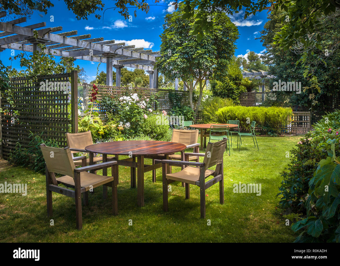 Marlborough New Zealand December 6 Home Backyard With Garden
