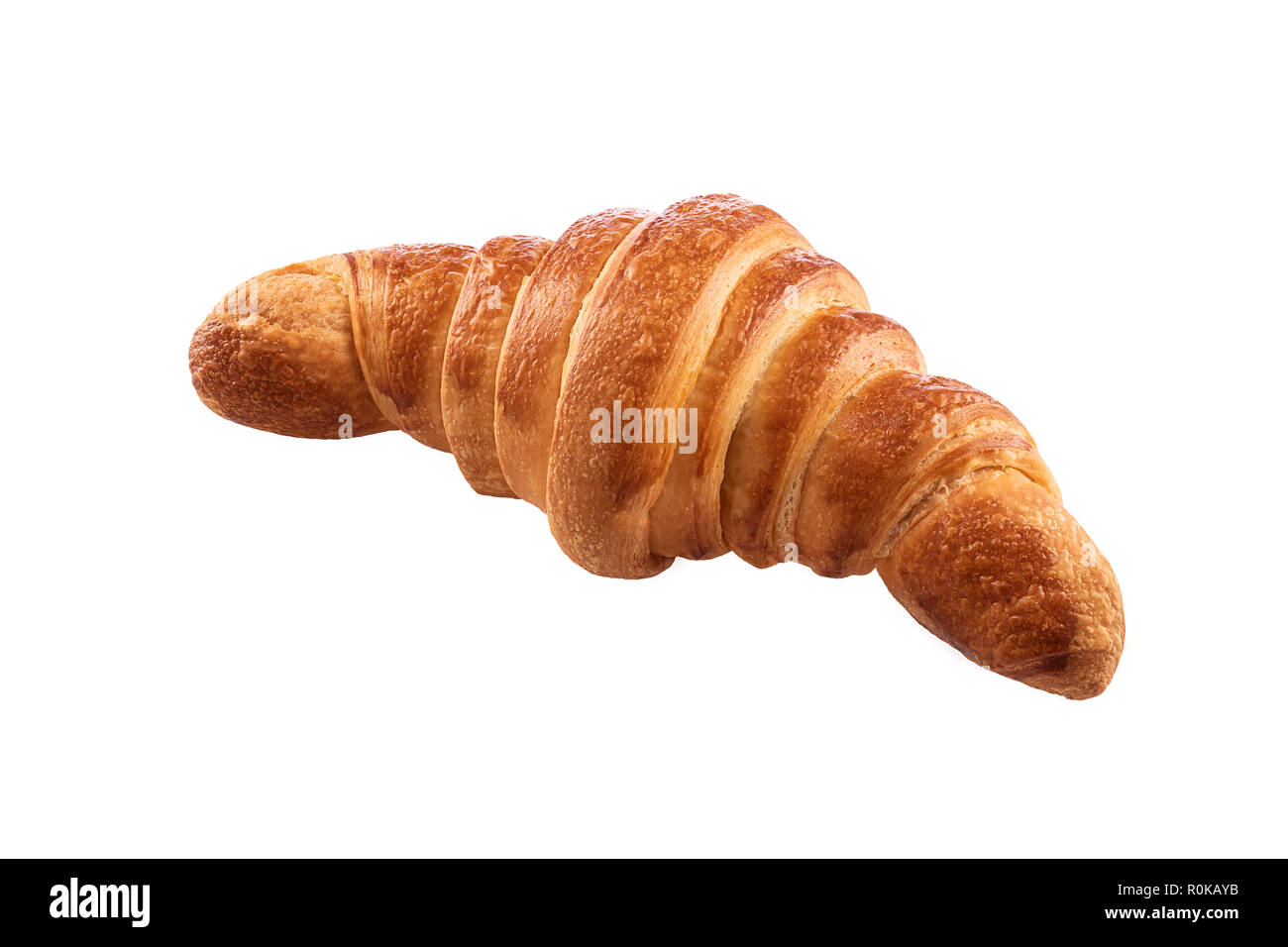 Fresh French Baked Croissant isolated on white background Stock Photo ...