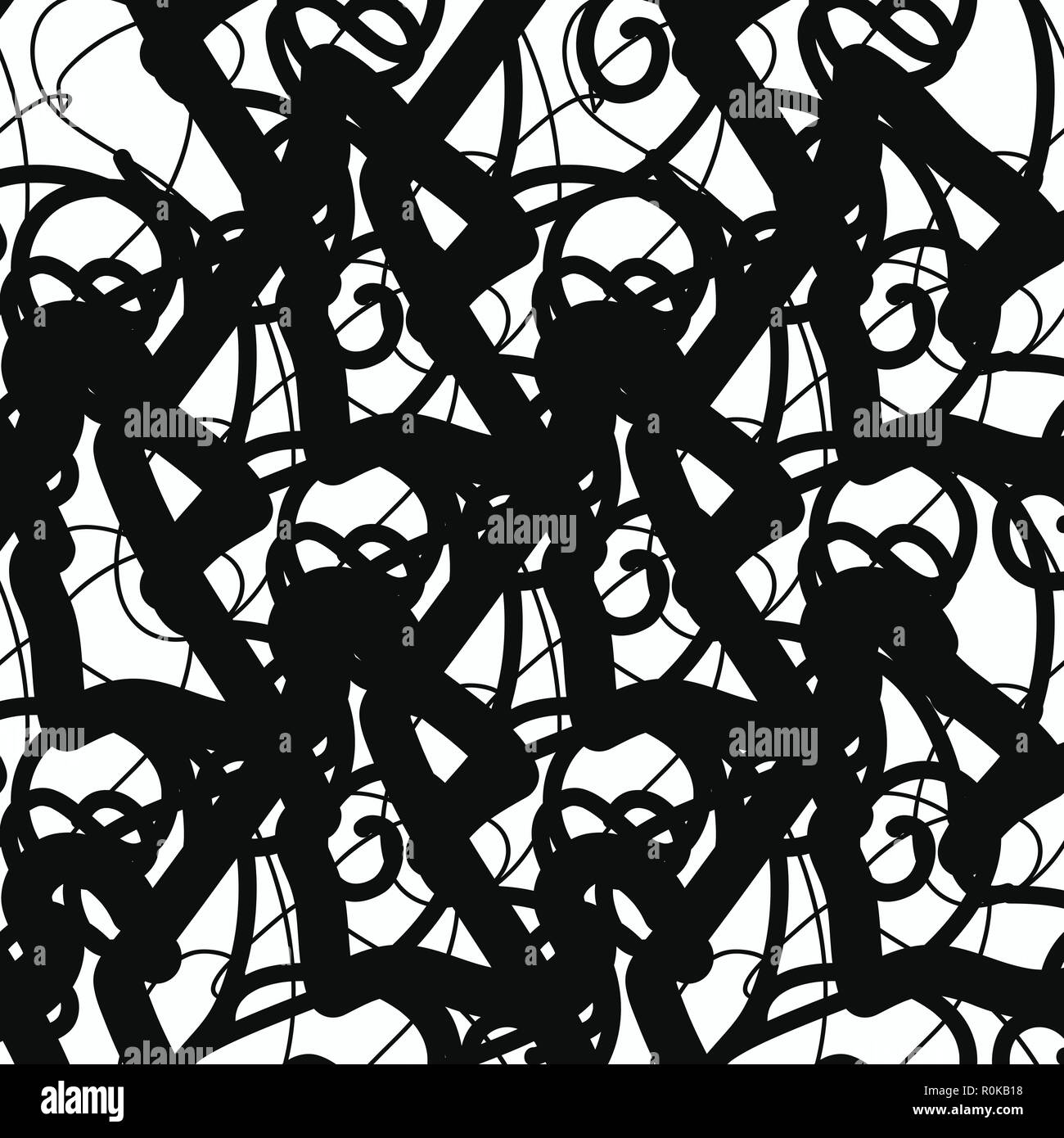 Black and white seamless art wallpaper Stock Vector Image & Art - Alamy