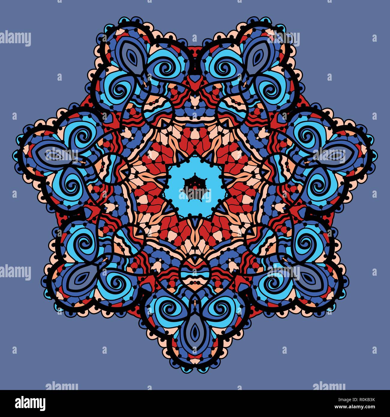 Stylized mandala flower. Round Ornamental Pattern. Vintage decorative  element. Hand drawn background wallpaper. Islam, Arabic, Indian, Ottoman,  Asian Stock Vector Image & Art - Alamy