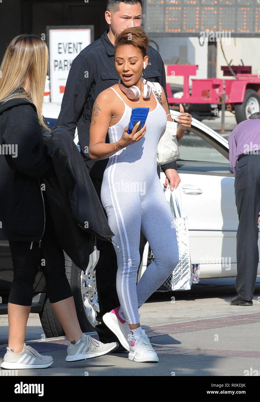 Mel B arrives at the 'Americas Got Talent' studios in a form fitting bodysuit  Featuring: Mel B Where: Pasadena, California, United States When: 05 Oct 2018 Credit: WENN Stock Photo