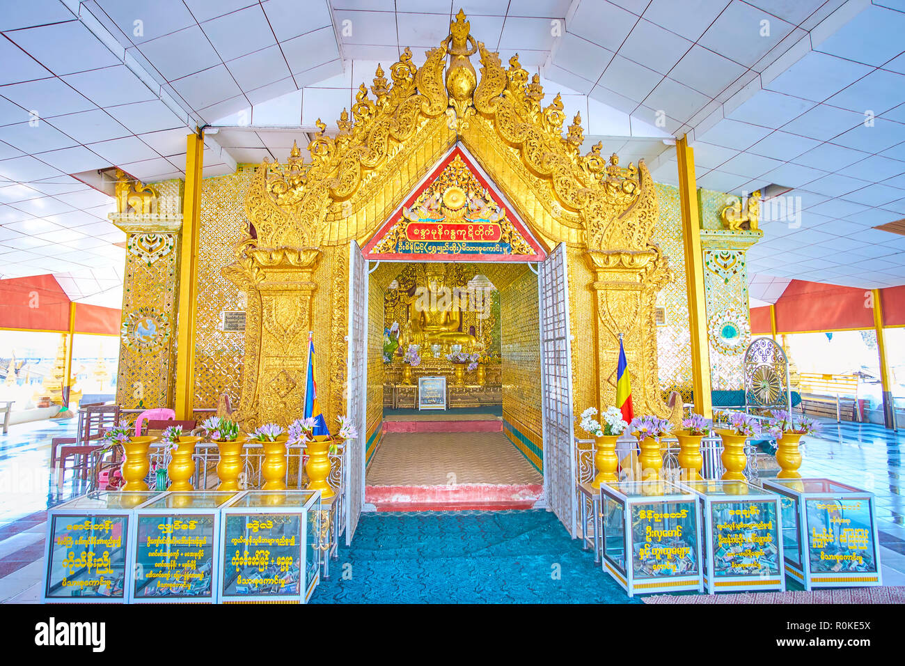 MANDALAY, MYANMAR FEBRUARY 23, 2018 The Burmese style decoration