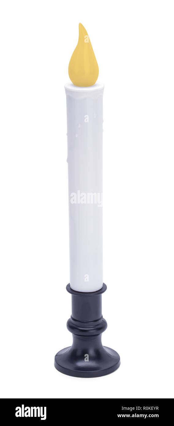 Plastic Toy Halloween Candle Isolated on a White Background. Stock Photo