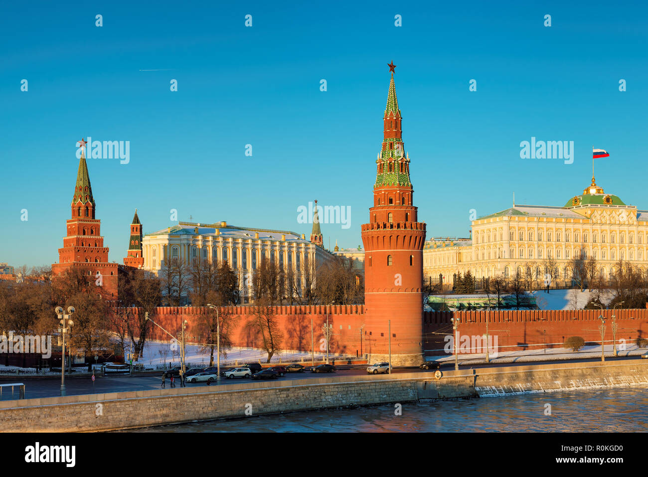 Moscow Kremlin in winter, Moscow Russia. Stock Photo