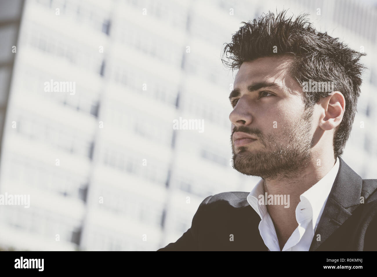 Close Up Of A Handsome And Charming Young Man With Stylish Haircut