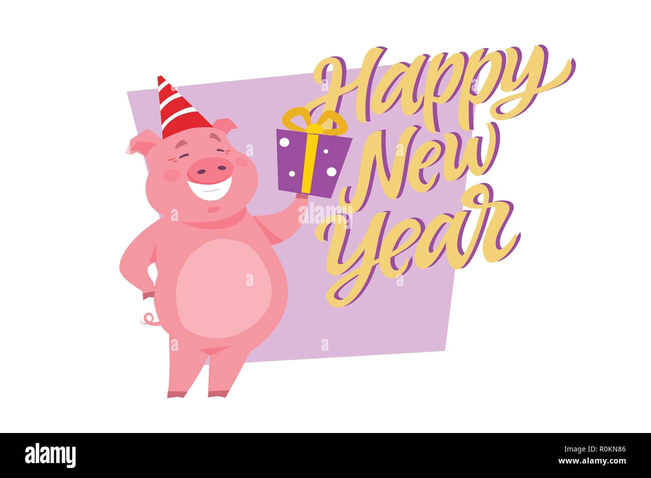 Happy New Year - Modern Cartoon Character Illustration Stock Vector ...