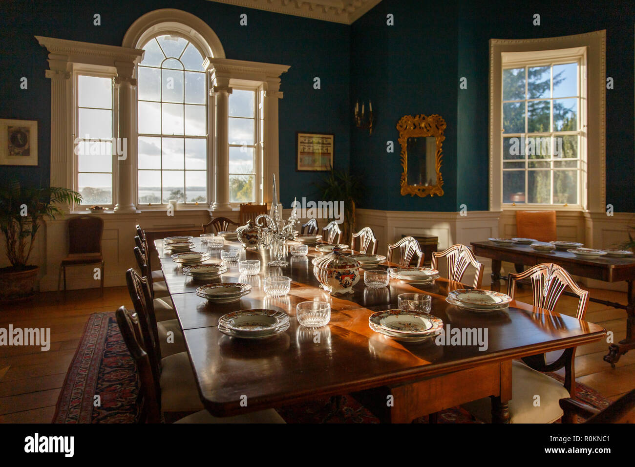 Dining and Sitting room in the Georgian Villa Belvedere House designed by the famous architect Richard Castles located in Mullingar, Ireland Stock Photo
