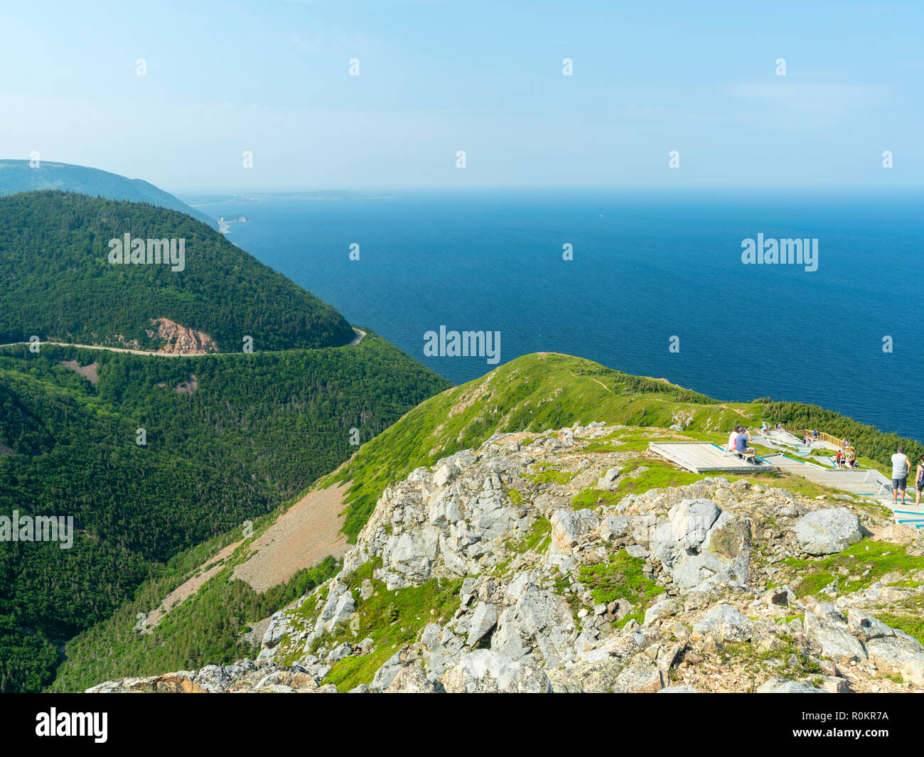 The view from near the end of the Skyline Trail in Cape Breton Highlands National Park, Nova Scotia, Canada. Stock Photo