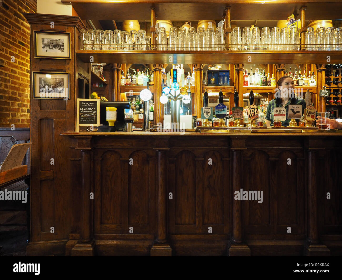 CAMBRIDGE, UK - CIRCA OCTOBER 2018: The Eagle Pub where DNA discovery was announced in 1953 by scientists of the Cavendish Laboratory Stock Photo