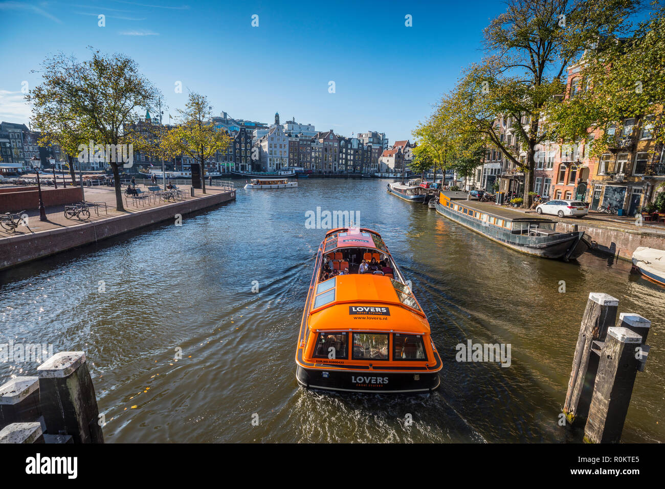 Amsterdam canal cruise Stock Photo