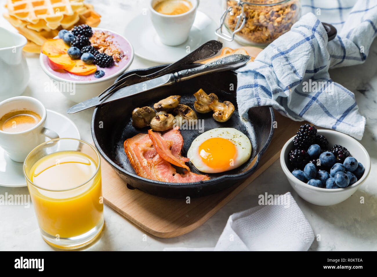 Breakfast and lunch concept - traditional food Stock Photo - Alamy