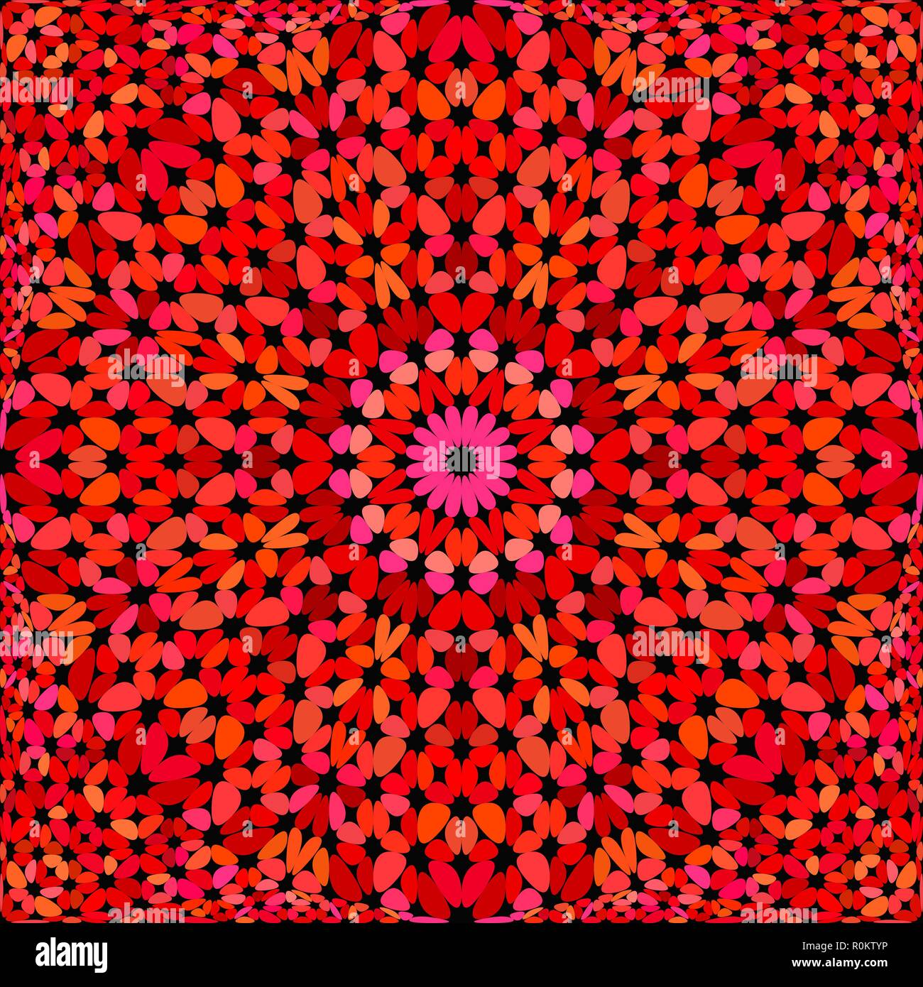 Red seamless abstract floral kaleidoscope mandala pattern background ...