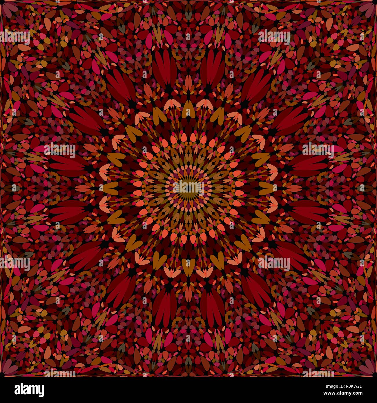 Brown seamless flower kaleidoscope mandala pattern background Stock ...