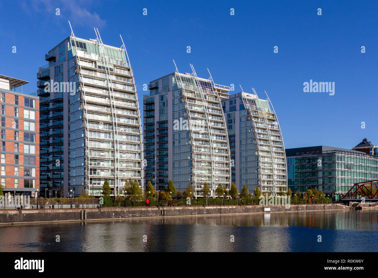 Residential Apartments at Salford Quays, Manchester Stock Photo Alamy