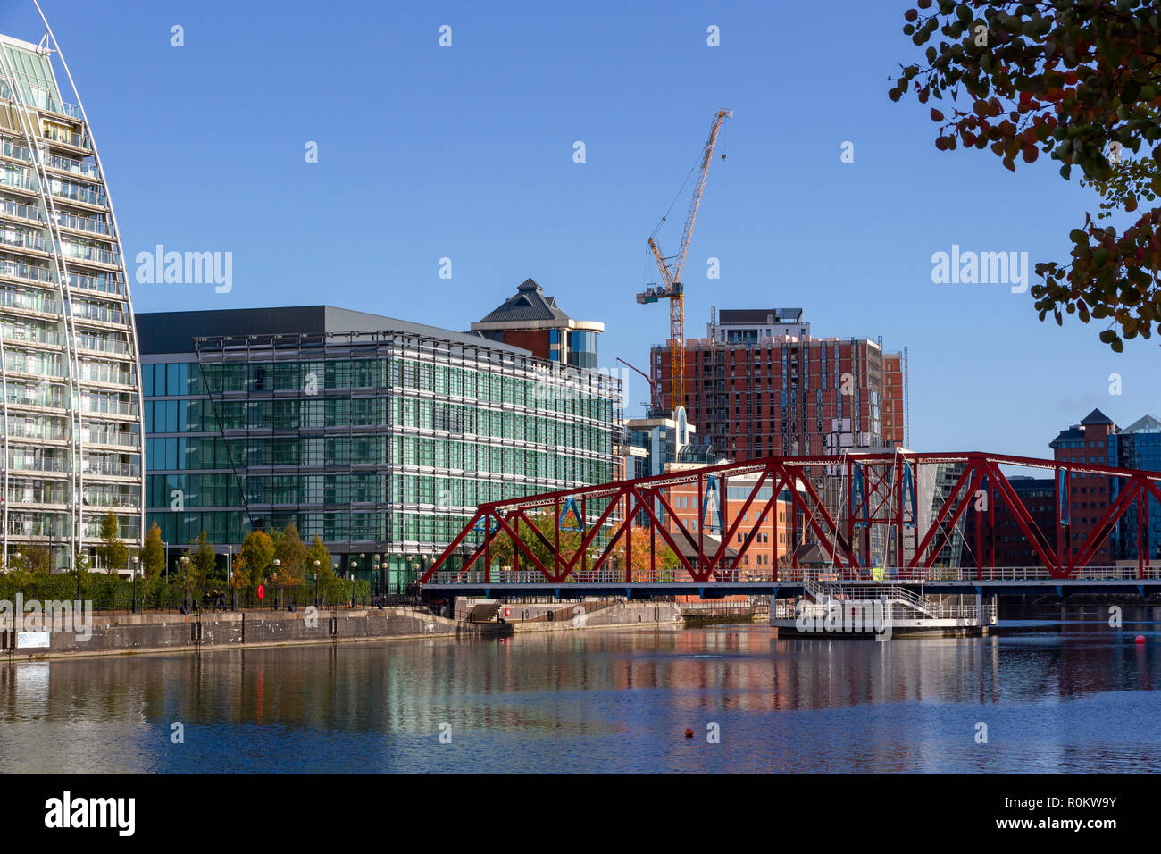 Detroit Bridge, Salford Quays, Manchester. Stock Photo