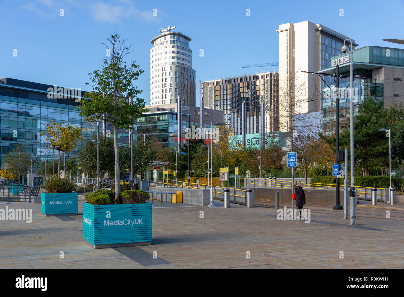 MediaCityUK Buildings in Salford Quays, Manchester, England. Stock Photo