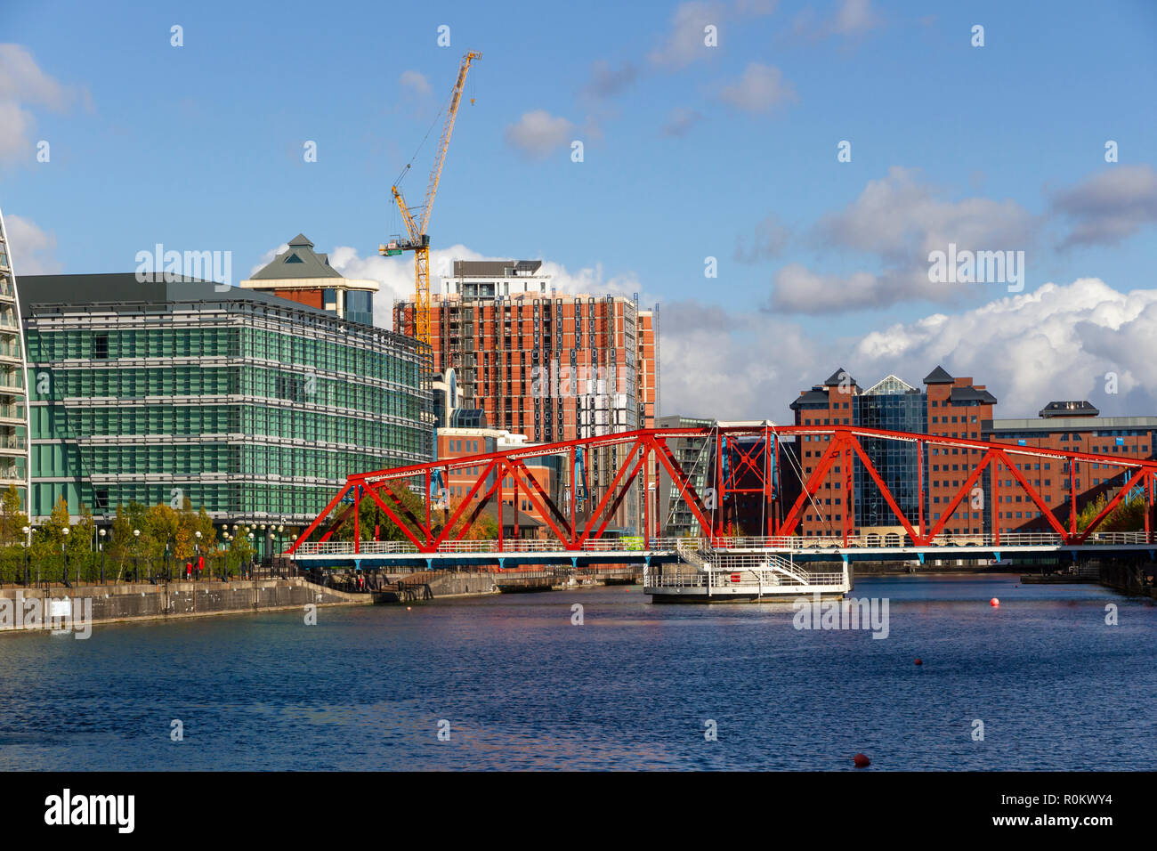 Detroit Bridge, Salford Quays, Manchester. Stock Photo