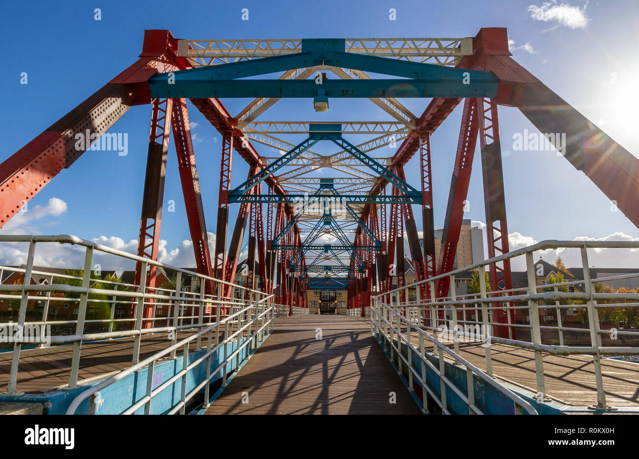 Detroit Bridge, Salford Quays, Manchester. Stock Photo