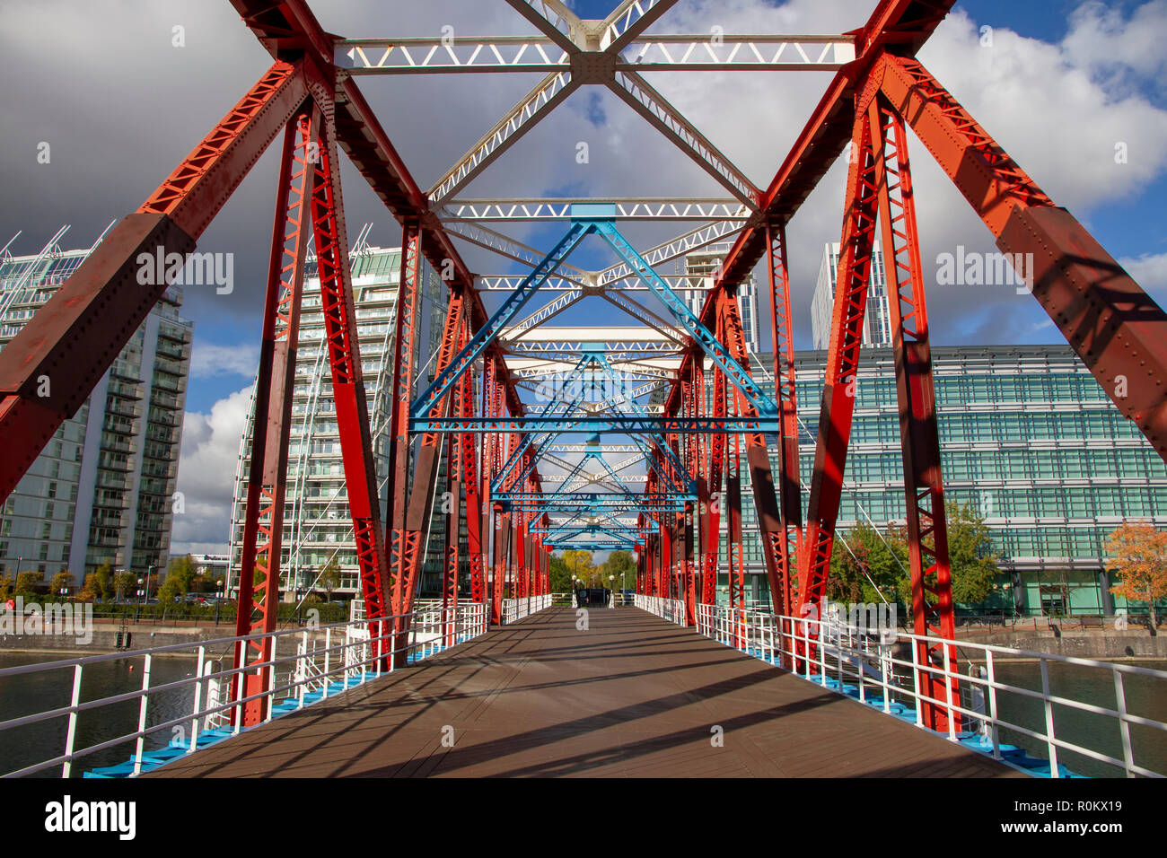 Detroit Bridge, Salford Quays, Manchester. Stock Photo