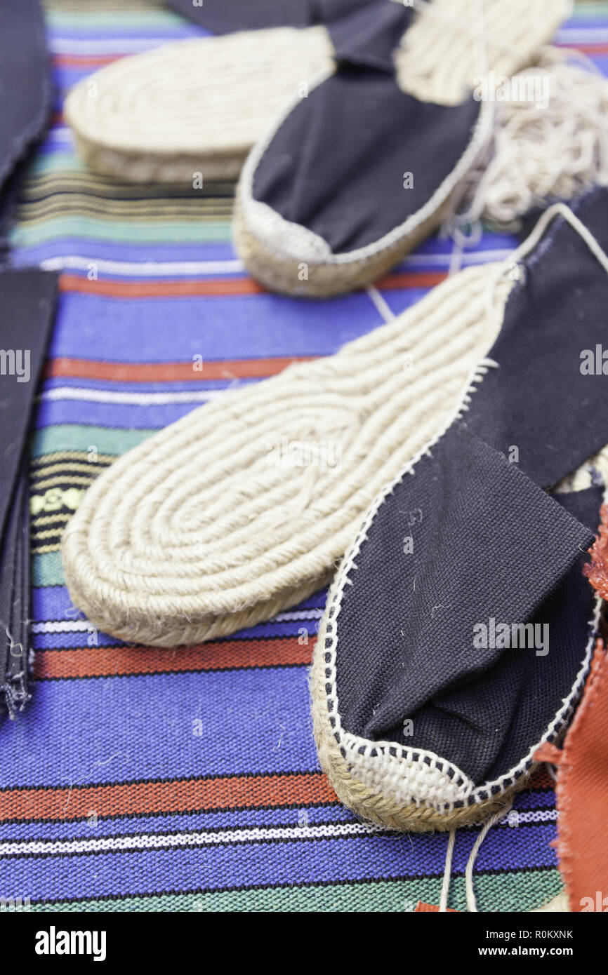 Spanish shoe handmade shoe detail of a typical and tradition