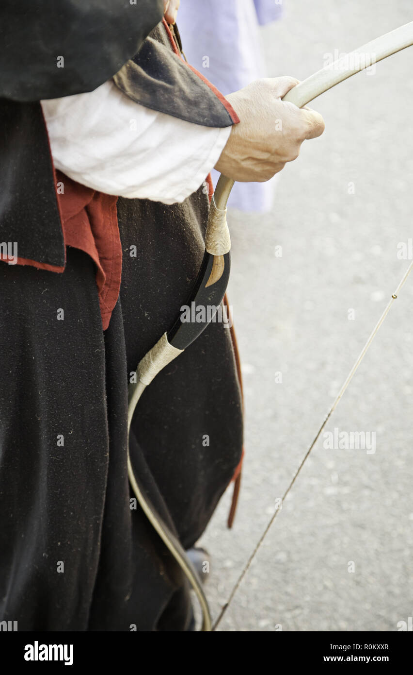 Medieval Archer, detail of an ancient medieval war weapon, arrow Stock ...