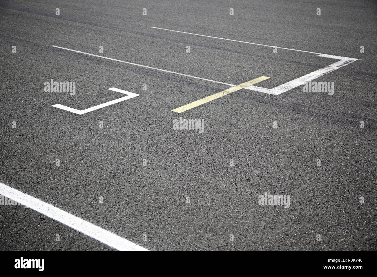 Track competition, detail of a section of a road in competition Stock