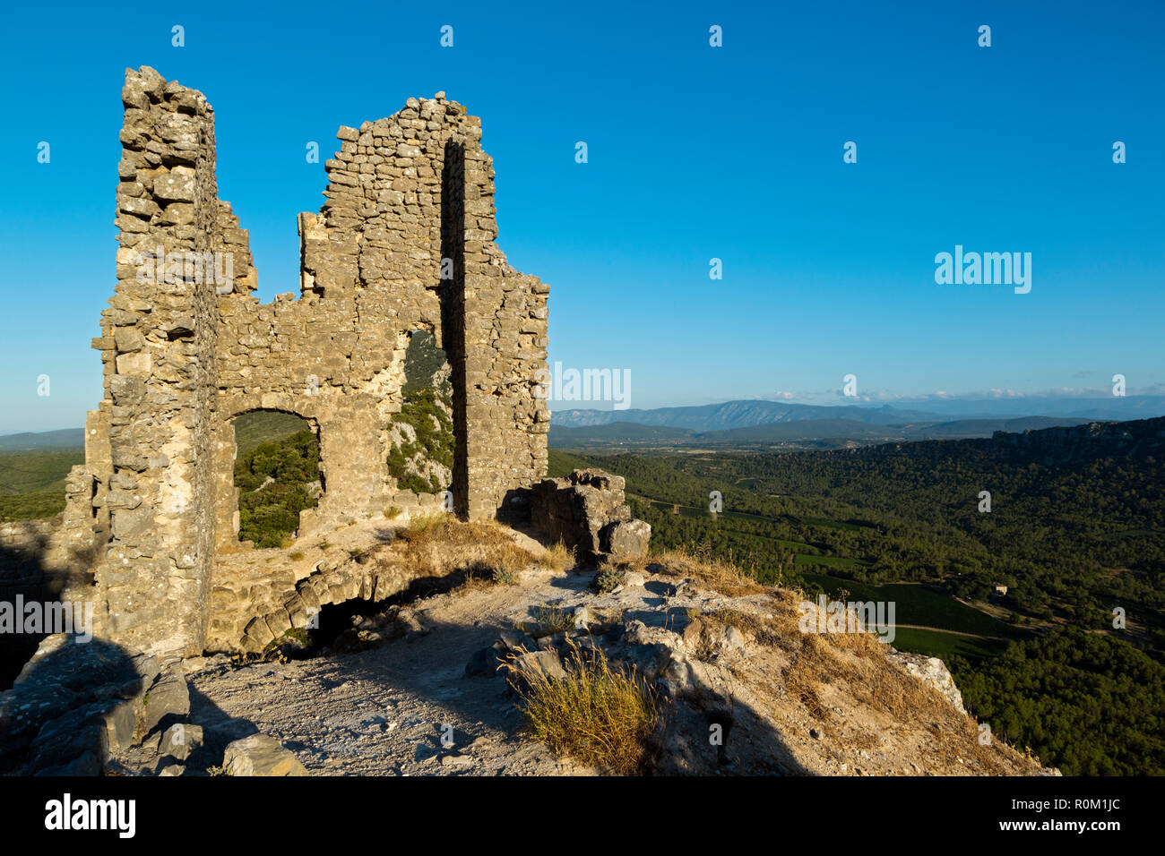 The medieval castle of Montferrand, Saint Mathieu de Treviers, Herault, France Stock Photo