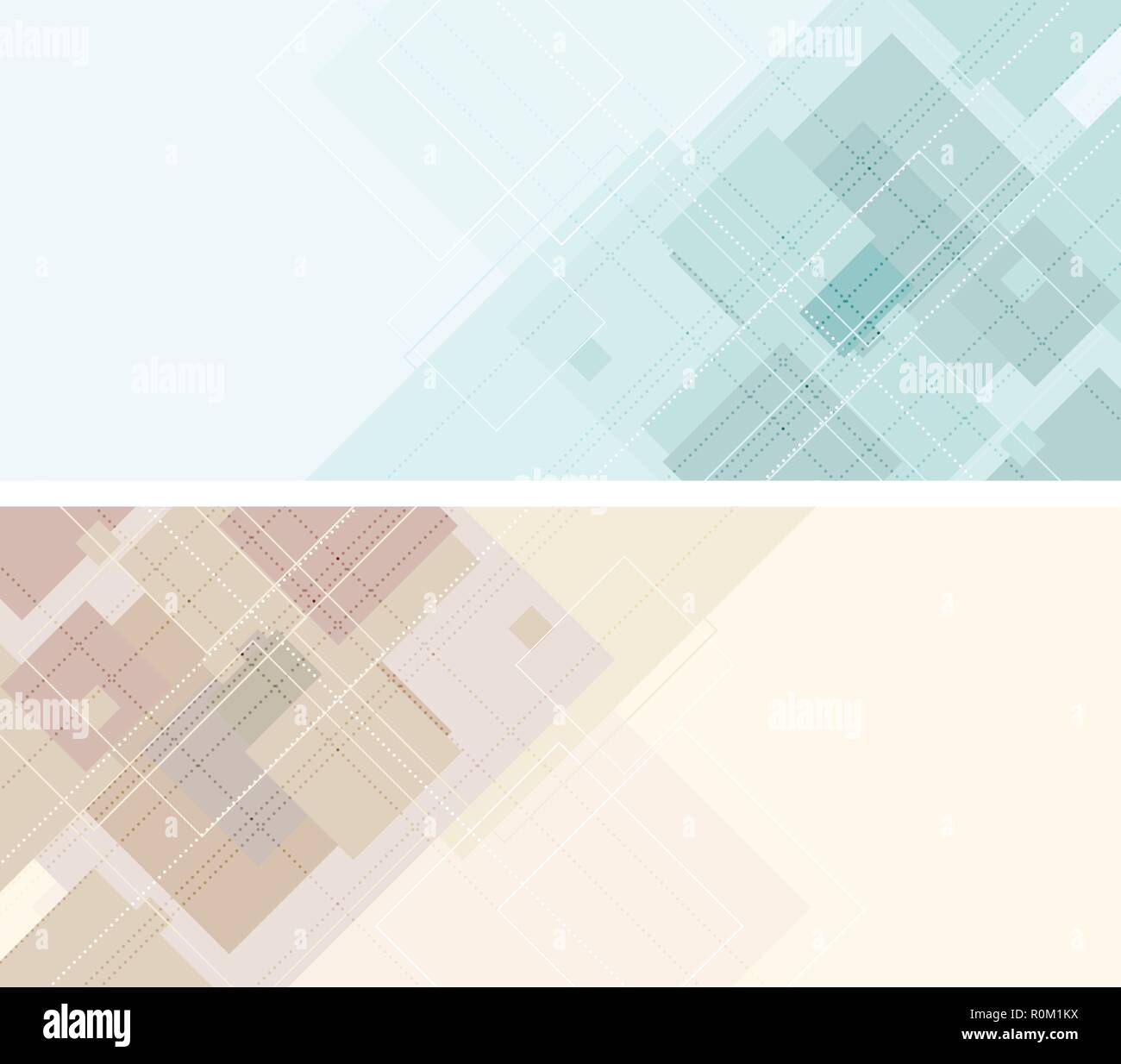 Abstract vector tech geometric banners with squares Stock Vector