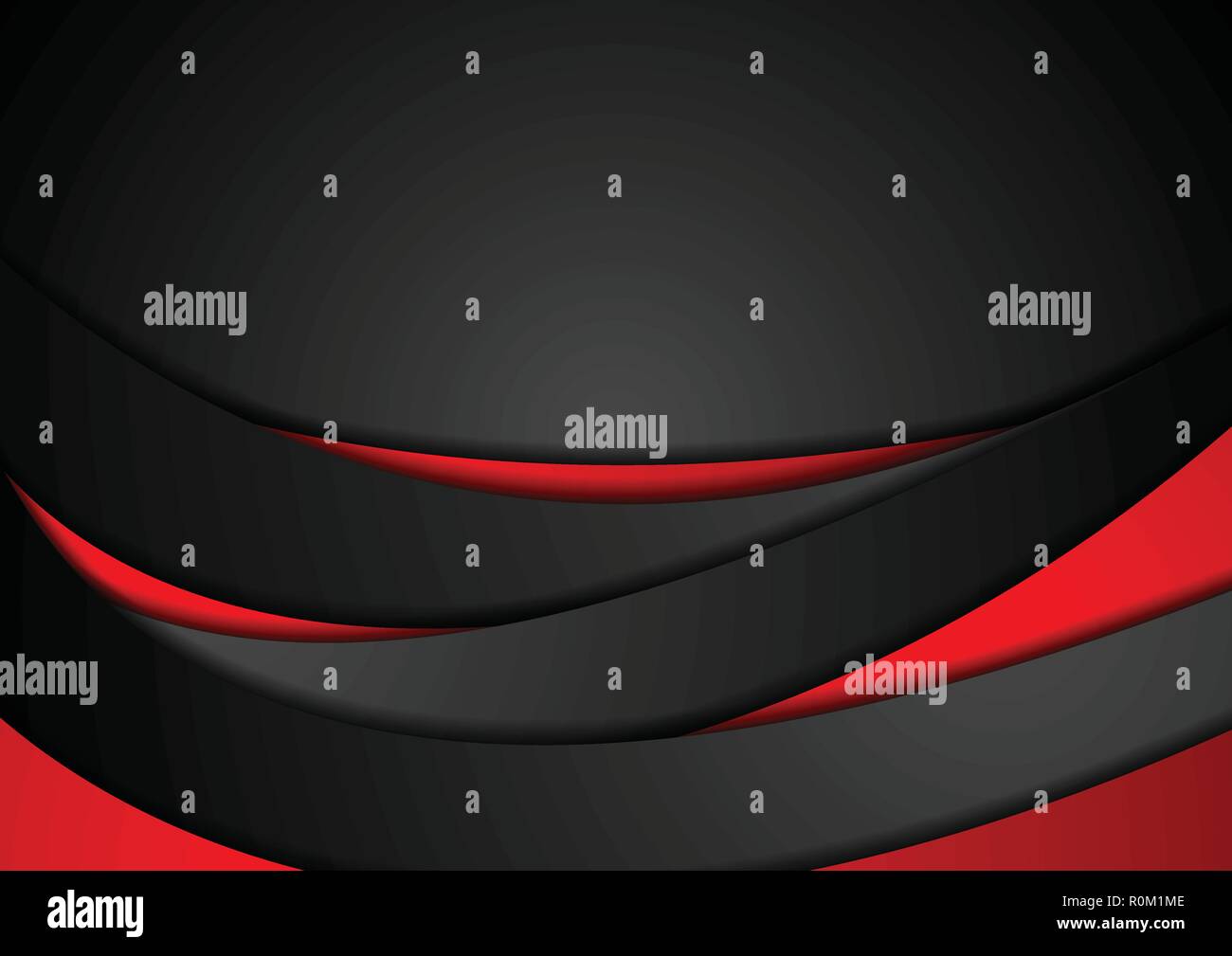 Red and black abstract wavy corporate digital background. Vector ...