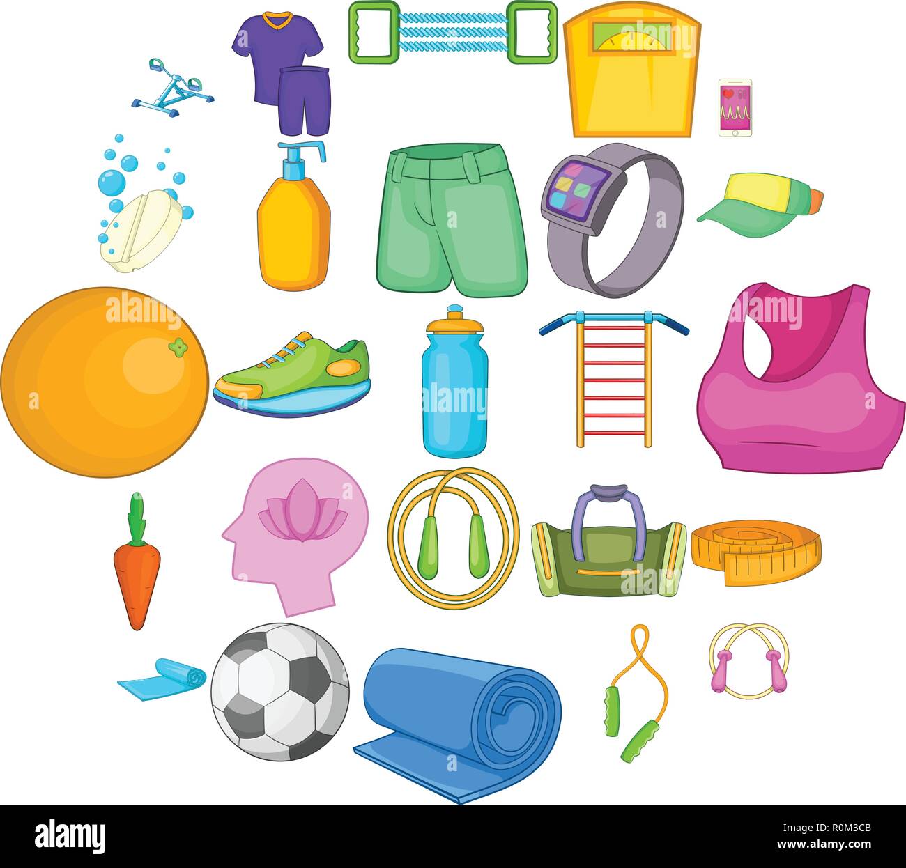 Public gym icons set, cartoon style Stock Vector Image & Art - Alamy