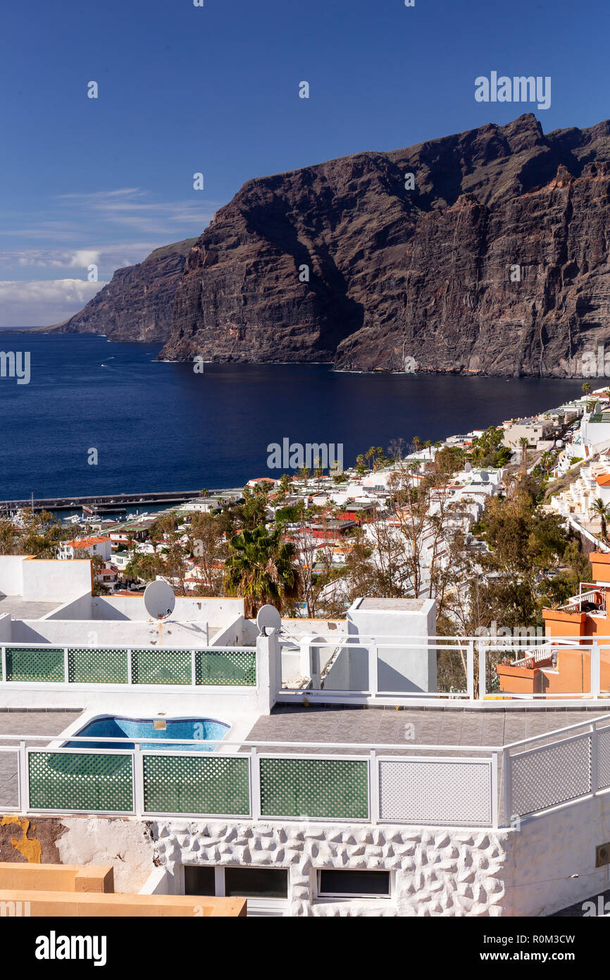 Cliffs at Los Gigantes on the Atlantic coast of Tenerife in the Canary Islands Stock Photo