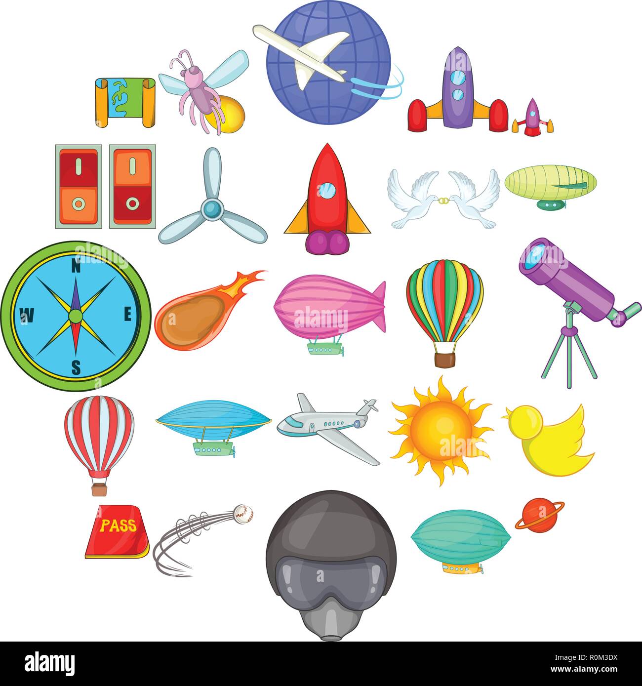 Navigation icons set, cartoon style Stock Vector Image & Art - Alamy