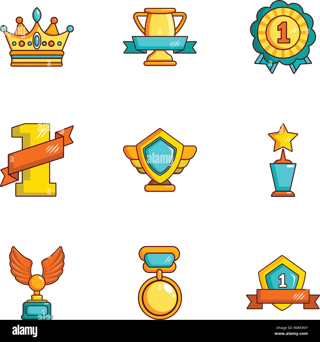 Royal award icons set, cartoon style Stock Vector Image & Art - Alamy
