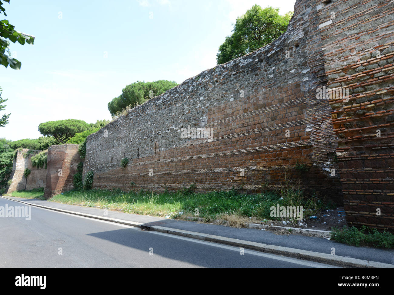 The Aurelian Walls of Rome. Stock Photo
